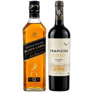 Johnnie Walker Black 12 años 750 ml + Trapiche Reserva Malbec